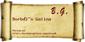 Borbás Galina névjegykártya