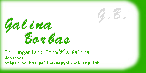 galina borbas business card
